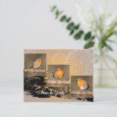 Vielen Dank Robin Tryptych Postcard Postkarte (Stehend Vorderseite)