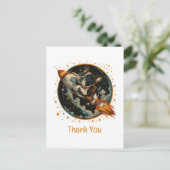 Vielen Dank Rocket Ship French Bulldog Astronaut Postkarte (Stehend Vorderseite)