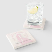 Vielen Dank Romantic Dreamy Pink Wedding Couple Steinuntersetzer (Seitenansicht)