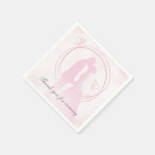 Vielen Dank Romantic Pink Wedding Couple Napkins Serviette (Ecke)