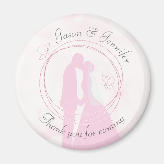 Vielen Dank Romantik Dreamy Pink Wedding Curved Te Magnet (Vorne)