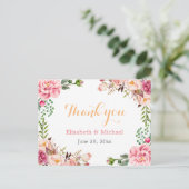 Vielen Dank - Romantischer Chic floral Wrapped Postkarte (Stehend Vorderseite)