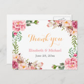 Vielen Dank - Romantischer Chic floral Wrapped Postkarte (Vorne/Hinten)