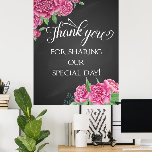 Vielen Dank, Rosa-Blütenpfeffer Poster (Heimbüro)