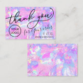 Vielen Dank rosa lila Opal-Visitenkarte Visitenkarte (Vorne/Hinten)