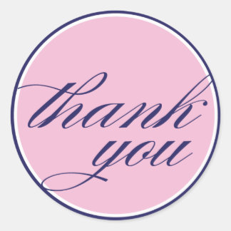 Vielen Dank, rosa Marineschild Runder Aufkleber