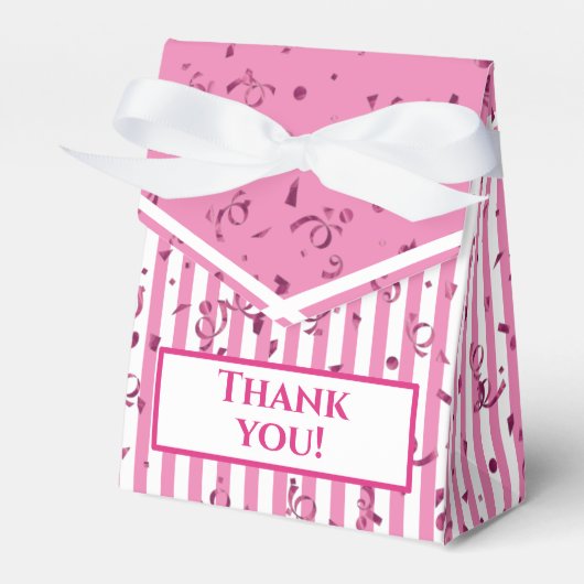 Vielen Dank - rosa/weiße, einfache Streifen Muster Geschenkschachtel (Vorderseite)