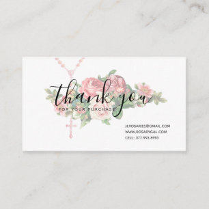 Vielen Dank Rosary Religious Rose Business Card Begleitkarte