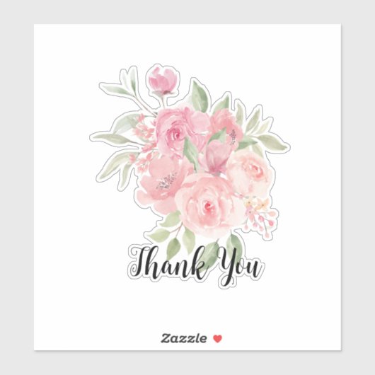 Vielen Dank Rose Design Sticker (Blatt)