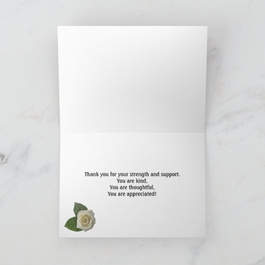 Vielen Dank, Rose für Ihre Betreuung Dankeskarte (Innenseite)