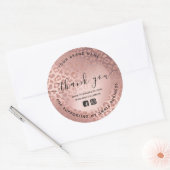 Vielen Dank Rose Gold Animal Print Runder Aufkleber (Umschlag)