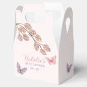 Vielen Dank Rose Gold Floral Butterfly Baby Dusche Geschenkschachtel (Geöffnet)
