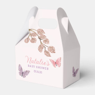 Vielen Dank Rose Gold Floral Butterfly Baby Dusche Geschenkschachtel