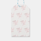 Vielen Dank Rose Gold Foil Moderne Script Hochzeit Geschenkanhänger (Rückseite)