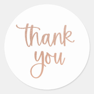 Vielen Dank Rose Gold Glitzer Script Sticker