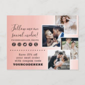 Vielen Dank Rose Gold Minimalistisch Swash Logo 4- Postkarte (Rückseite)