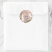 Vielen Dank Rose Gold Name Save the Date Wreath Tr Runder Aufkleber (Tasche)