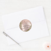 Vielen Dank Rose Gold Name Save the Date Wreath Tr Runder Aufkleber (Umschlag)
