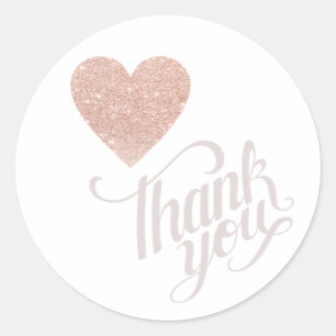 Vielen Dank Rose_heart Liebe Hochzeit Runder Aufkleber