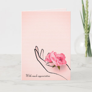 Vielen Dank Rose in der Hand Karte