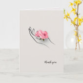 Vielen Dank, Rose in der Hand Karte (Gelbe Blume)