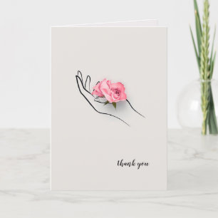 Vielen Dank, Rose in der Hand Karte