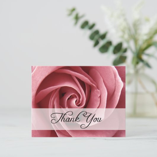 Vielen Dank : Rose : Postkarte (Stehend Vorderseite)