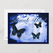 Vielen Dank, Rose und Schmetterlinge Postkarte (Vorne/Hinten)