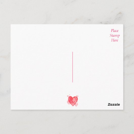 Vielen Dank, Rot und Rosa Herzfarbe Postkarte (Rückseite)