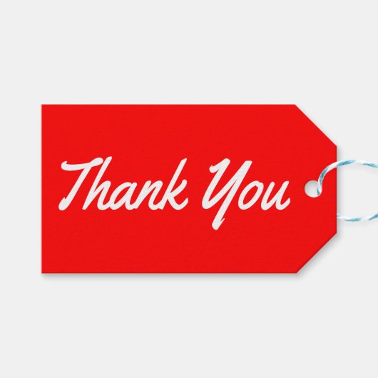Vielen Dank, rot und weiß, Geschenketiketten Geschenkanhänger (Vorderseite (Horizontal))