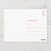 Vielen Dank, Rot-Weiß-Postkarte Postkarte (Rückseite)