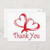 Vielen Dank, Rot-Weiß-Postkarte Postkarte (Vorne/Hinten)