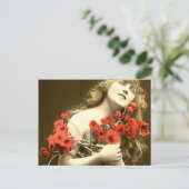 Vielen Dank, Rote Rosen Postkarte (Stehend Vorderseite)