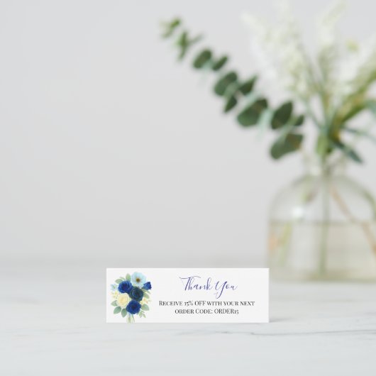 Vielen Dank Royal Blue Rose Discount Code QR Beila Mini Visitenkarte (Stehend Vorderseite)