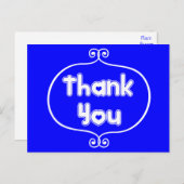 Vielen Dank, Royal Blue & White Hearts Wedding, Li Postkarte (Vorne/Hinten)