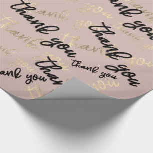 Vielen Dank Royal Ivory Gold Caligraphy Script Gef Geschenkpapier