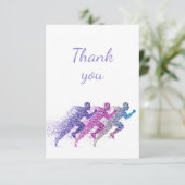 Vielen Dank Runner Running Event Marathon ehrenamt Dankeskarte (Stehend Vorderseite)