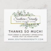 Vielen Dank, Rustic Southern Cotton 4-Foto Postkarte (Vorderseite)