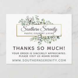 Vielen Dank, Rustic Southern Cotton 4-Foto Postkarte