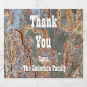 Vielen Dank, Rustic Tree Bark Abstrakte Wertschätz Bierflaschenetikett (Einzelnes Label)