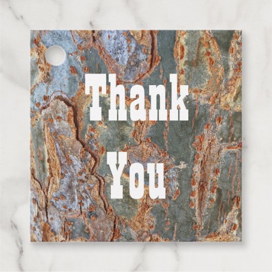 Vielen Dank, Rustic Tree Bark Abstrakte Wertschätz Geschenkanhänger (Vorderseite)