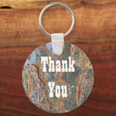 Vielen Dank, Rustic Tree Bark Abstrakte Wertschätz Schlüsselanhänger (Vorderseite)