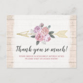 Vielen Dank Rustikal Bohemische Blumenpfeile rot R Postkarte (Vorderseite)