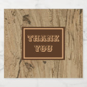 Vielen Dank Rustikales Holz Foto Erde Tone Nature Bierflaschenetikett (Einzelnes Label)
