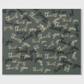 Vielen Dank Sage Green Gold Caligraphy Gefallen Geschenkpapier (Flach)