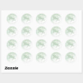 Vielen Dank Sage Green Watercolor Elegantes Skript Runder Aufkleber (Blatt)