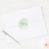 Vielen Dank Sage Green Watercolor Elegantes Skript Runder Aufkleber (Umschlag)