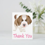 Vielen Dank Saint Bernard Welppy Dop Card Postkarte (Stehend Vorderseite)