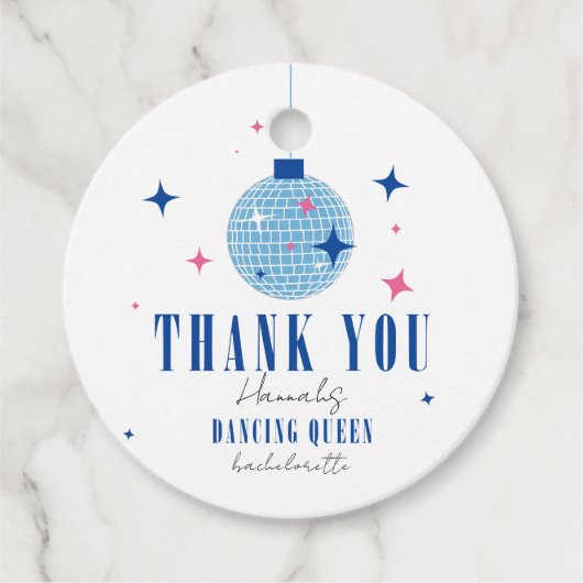 Vielen Dank Santorini Musical Disco Bachelorette Geschenkanhänger (Vorderseite)