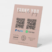 Vielen Dank Scan to Pay Logo QR Code Bezahlung Pin Sockelschild (Vorderseite)